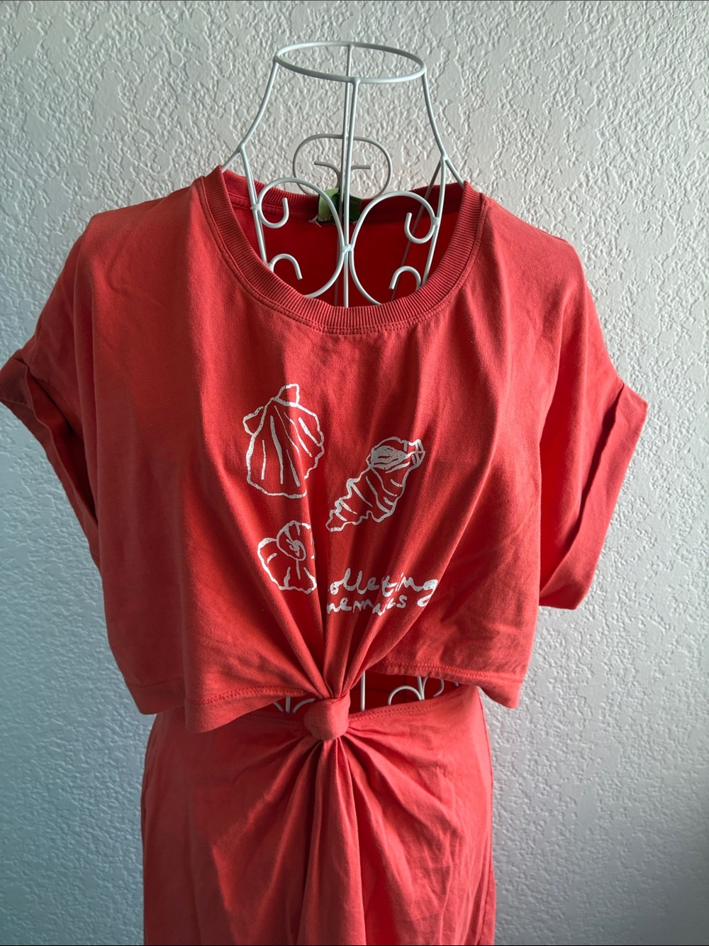 Celandine x Agathe Marty Twist T-Shirt Midi Dress Orange Cut-Out Anthropologie S - Picture 5 of 10